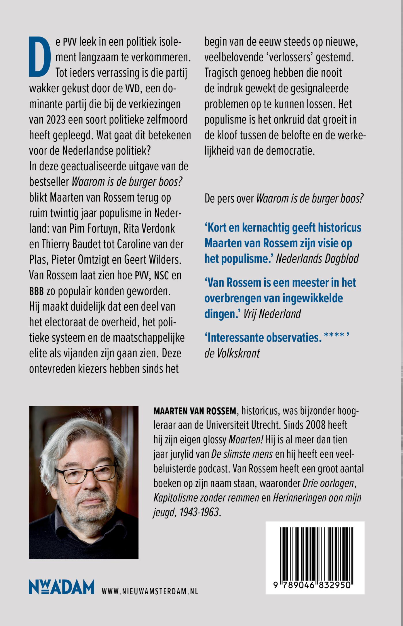Achterkant van Maarten van Rossem over populisme en onze democratie