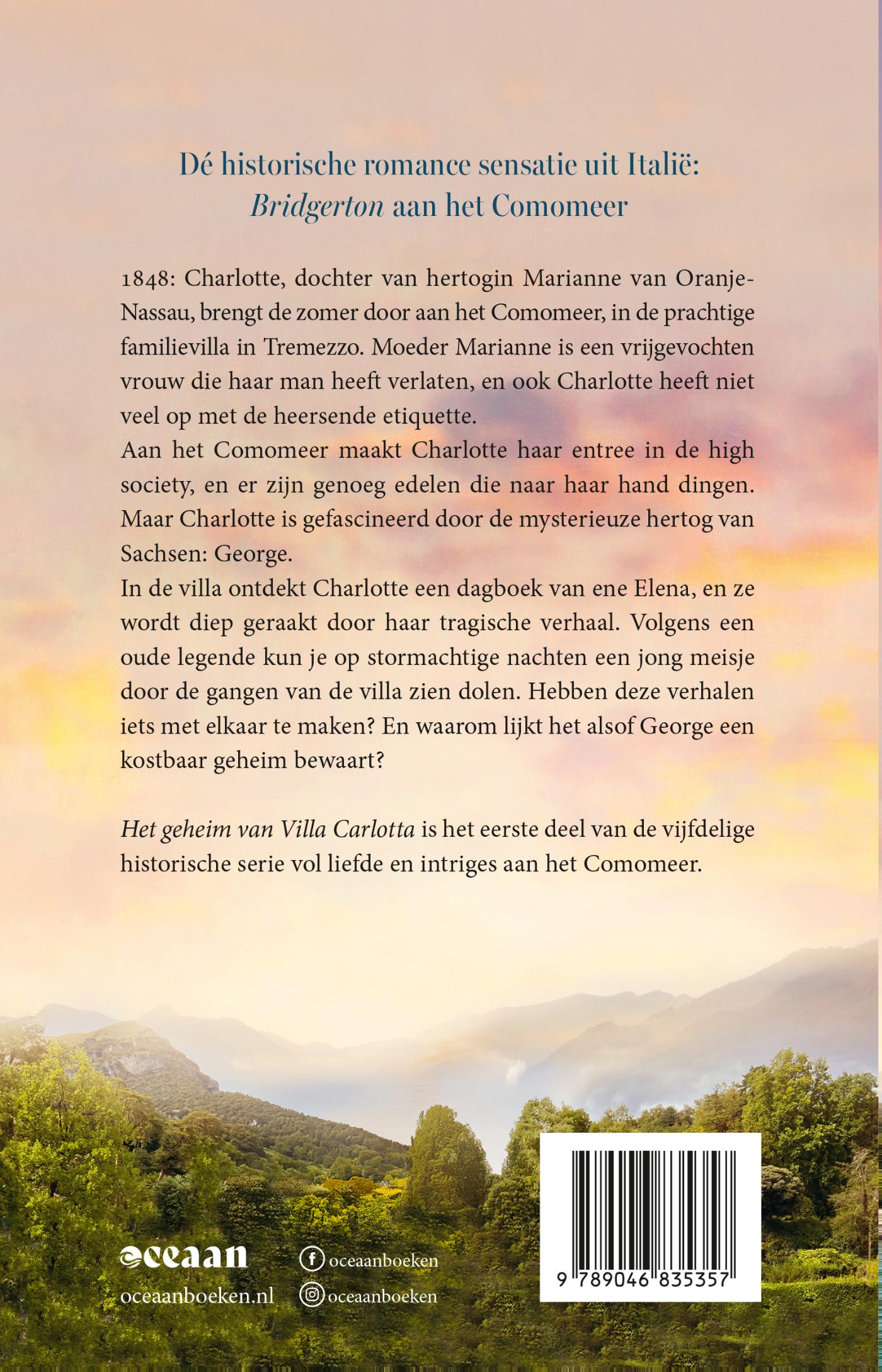 Achterkant van Het geheim van Villa Carlotta