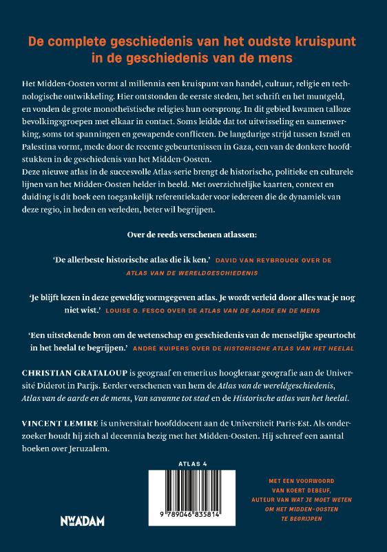 Achterkant van Historische atlas van het Midden-Oosten