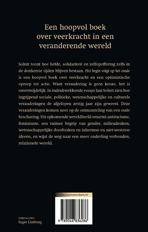 Achterkant van Het begin volgt op het einde