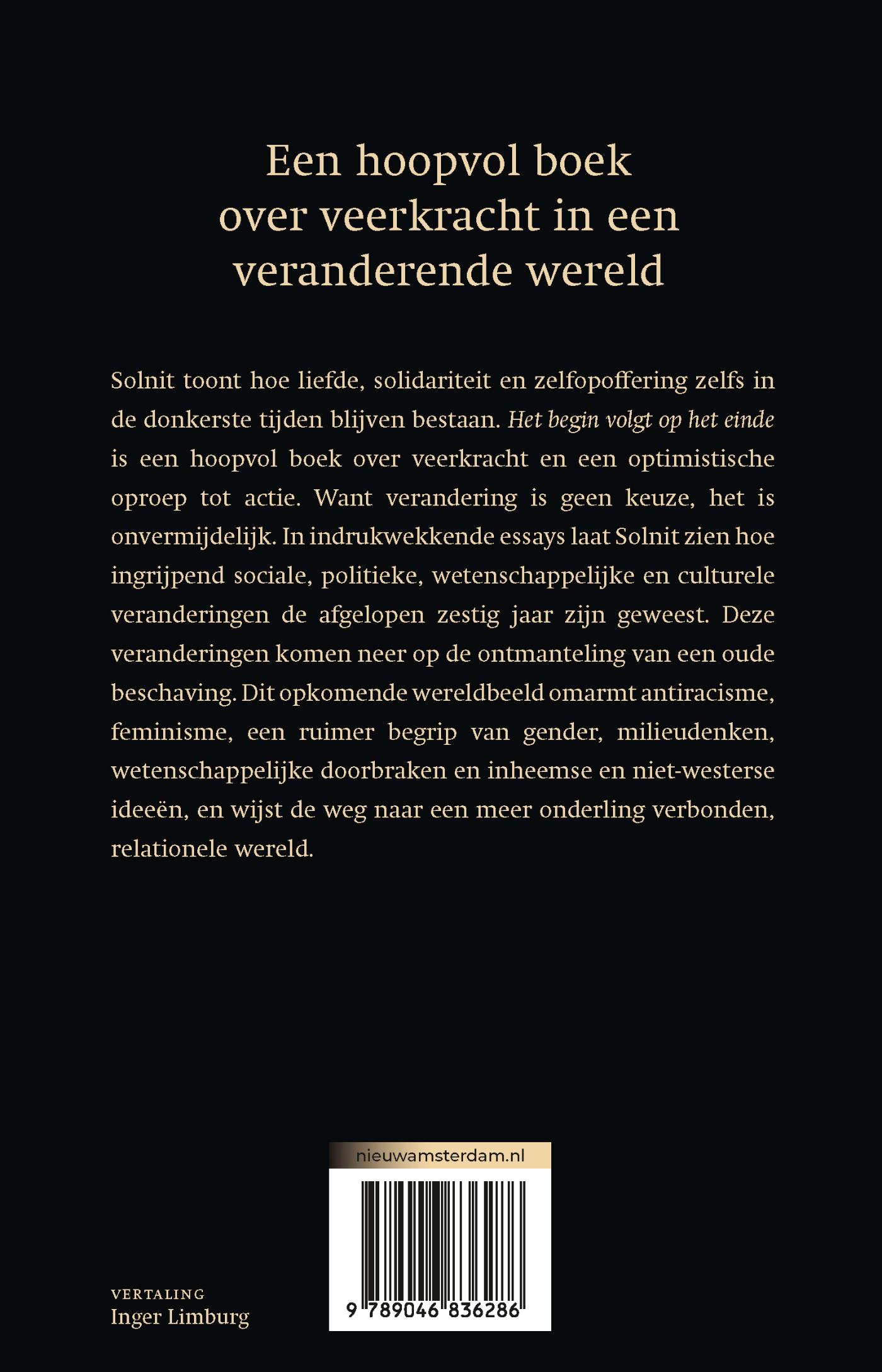 Achterkant van Het begin volgt op het einde
