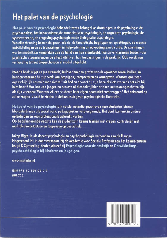 Achterkant van Het palet van de psychologie