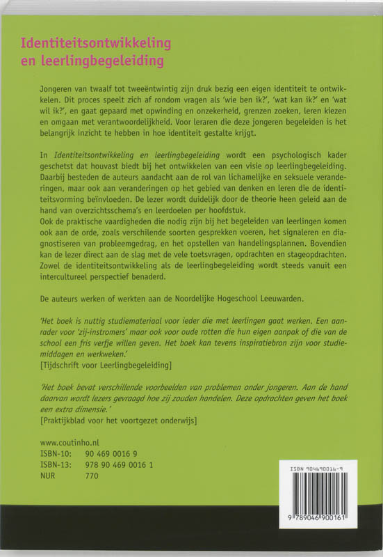 Achterkant van Identiteitsontwikkeling en leerlingbegeleiding