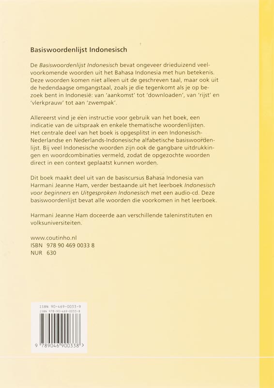 Achterkant van Basiswoordenlijst Indonesisch