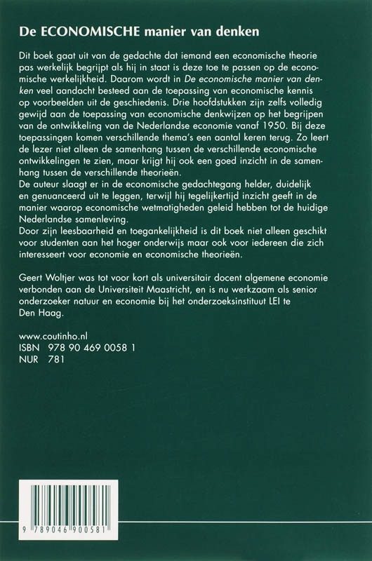 Achterkant van De economische manier van denken