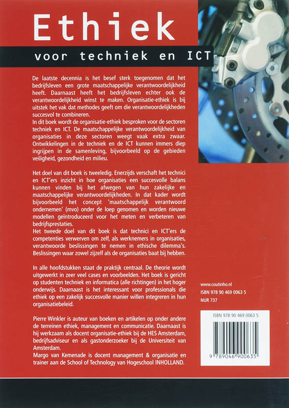 Achterkant van Ethiek voor techniek en ICT