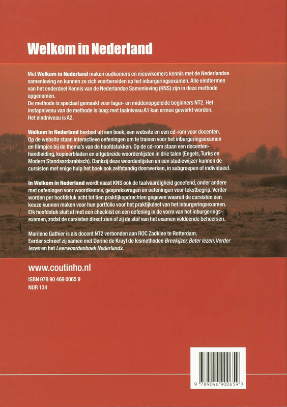 Achterkant van Welkom in Nederland