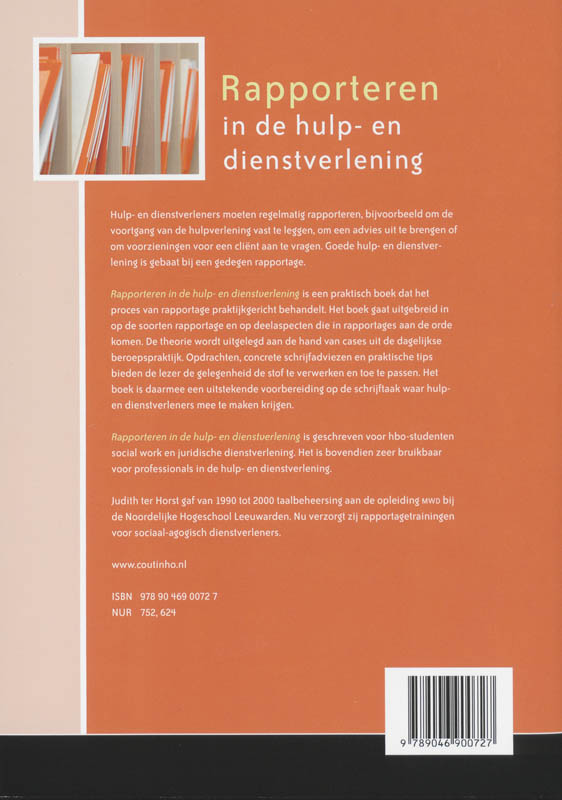Achterkant van Rapporteren in de hulp- en dienstverlening