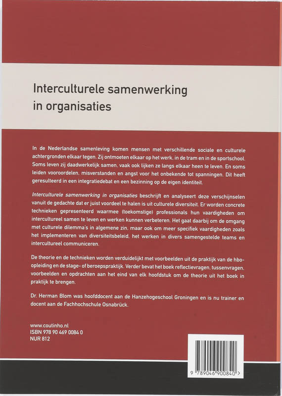 Achterkant van Interculturele samenwerking in organisaties