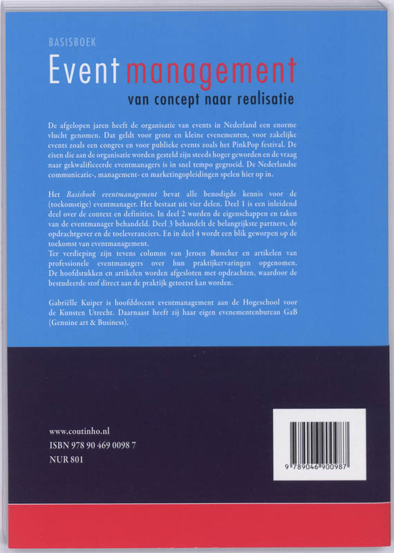 Achterkant van Basisboek eventmanagement