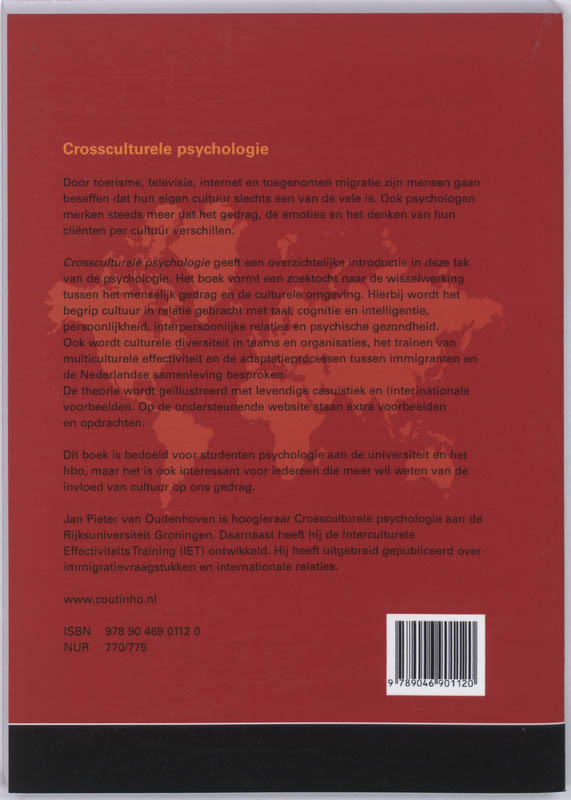 Achterkant van Crossculturele psychologie