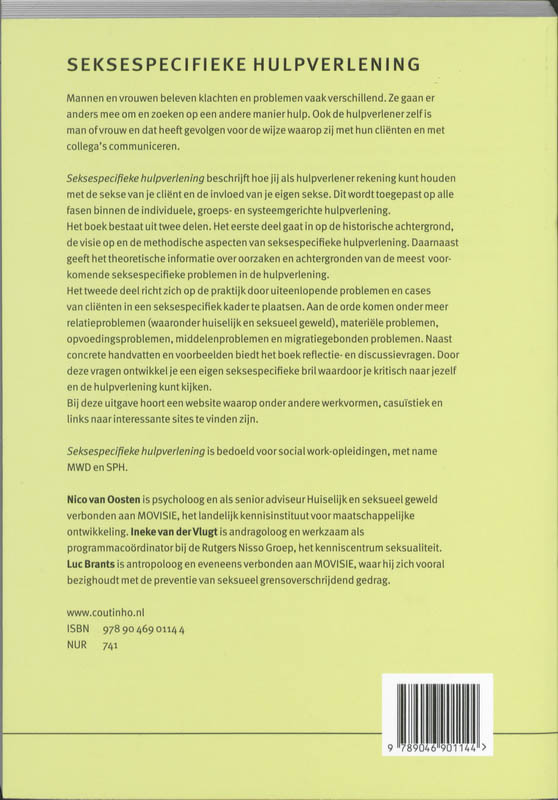 Achterkant van Seksespecifieke hulpverlening