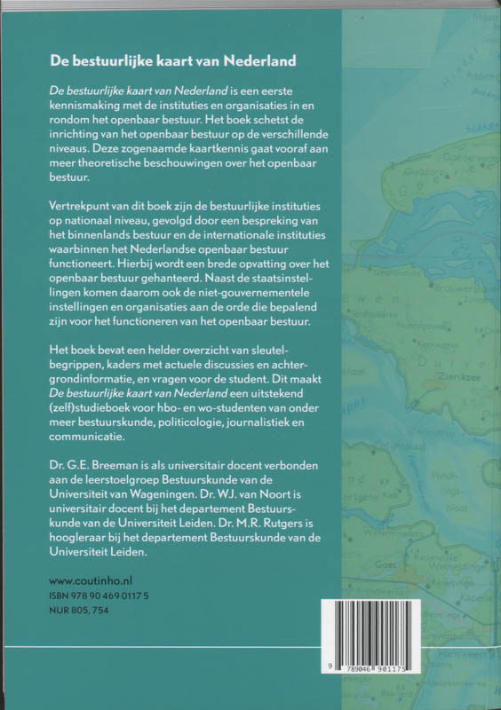 Achterkant van De bestuurlijke kaart van Nederland