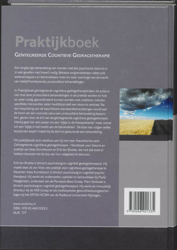 Achterkant van Praktijkboek geïntegreerde cognitieve gedragstherapie
