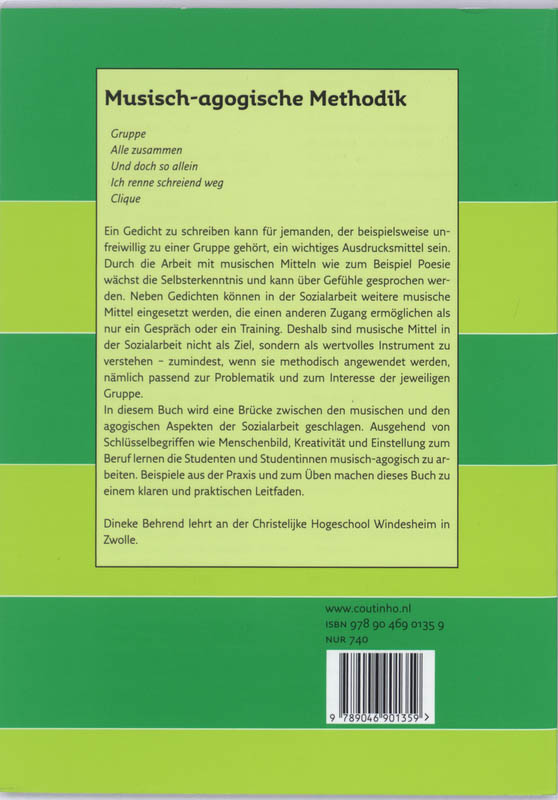 Achterkant van Musisch-agogischer Methodik