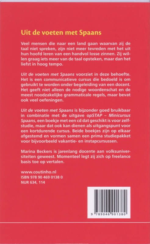 Achterkant van Uit de voeten met Spaans
