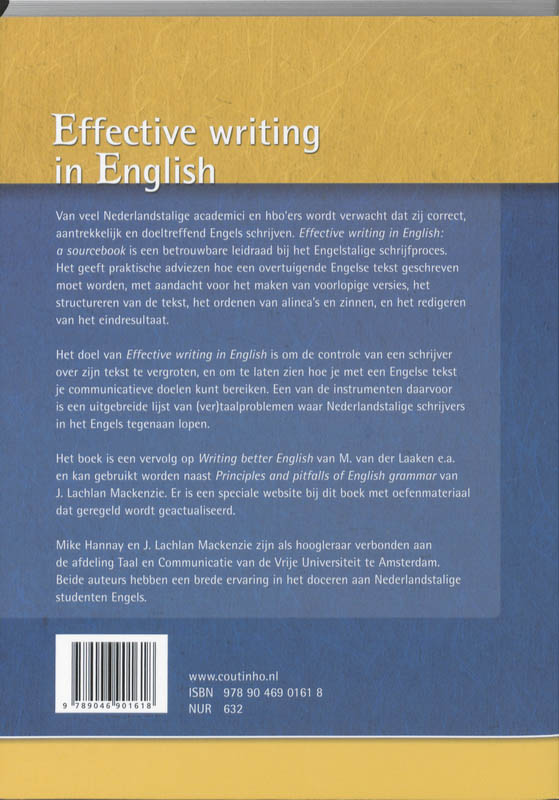Achterkant van Effective writing in English