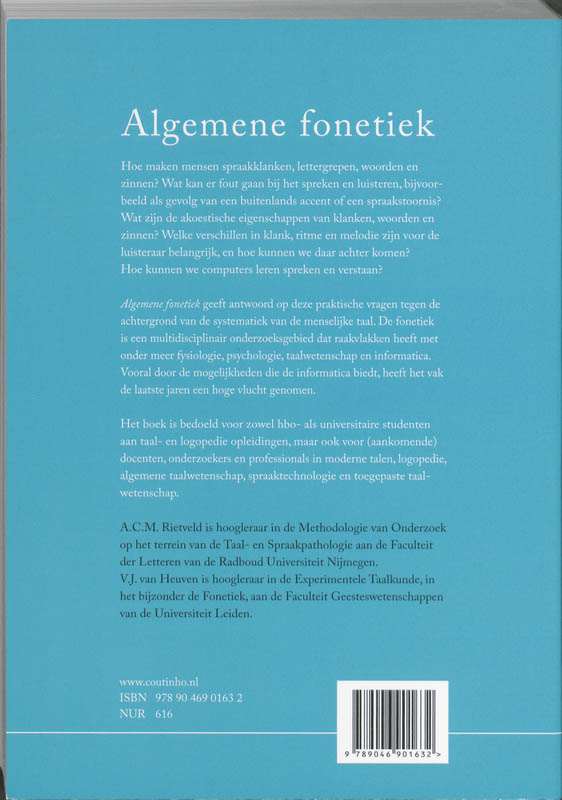 Achterkant van Algemene fonetiek