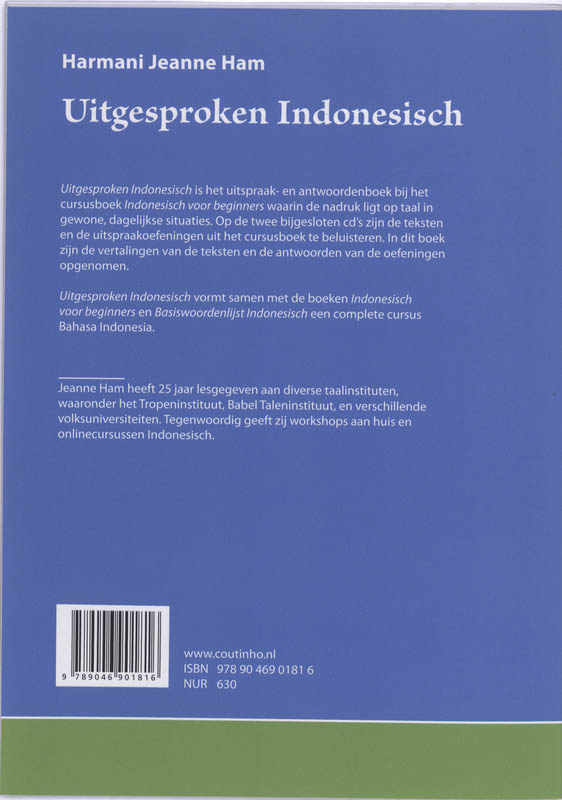 Achterkant van Uitgesproken Indonesisch
