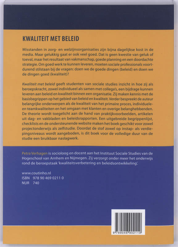 Achterkant van Kwaliteit met beleid