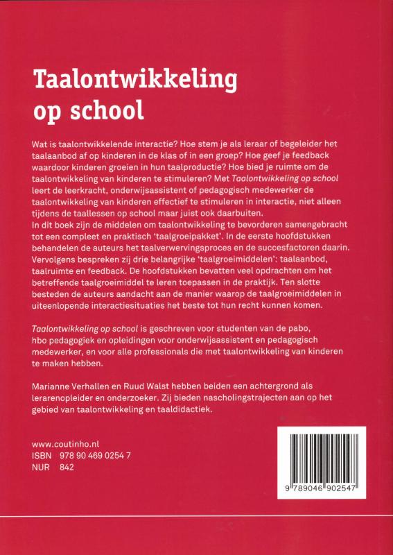 Achterkant van Taalontwikkeling op school