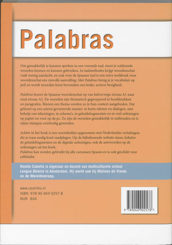 Achterkant van Palabras