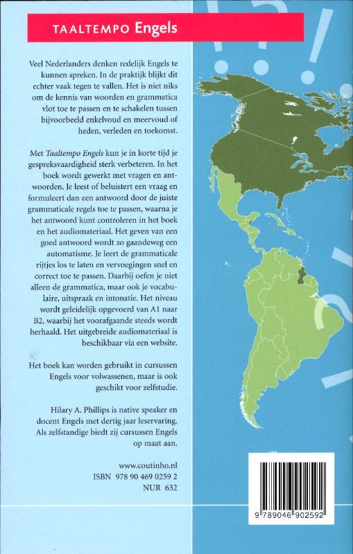 Achterkant van Taaltempo Engels