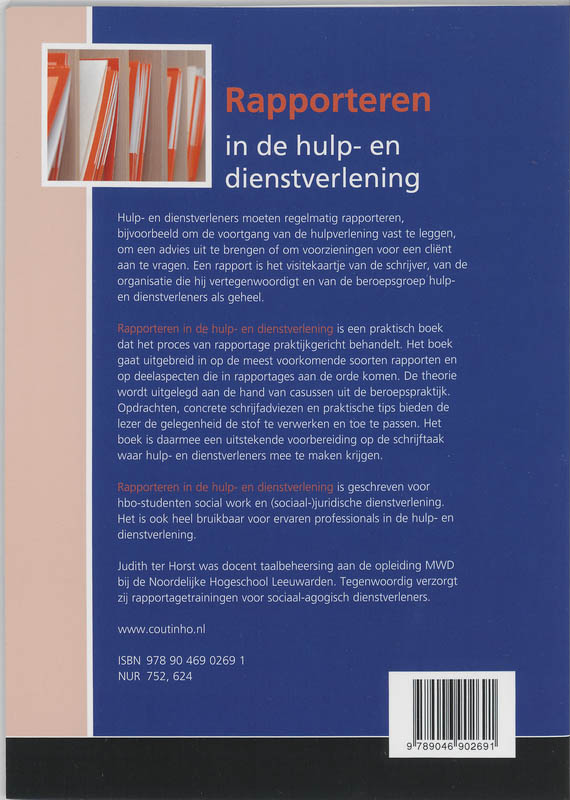 Achterkant van Rapporteren in de hulp- en dienstverlening