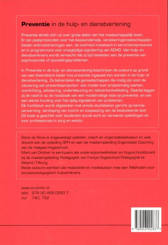 Achterkant van Preventie in de hulp en dienstverlening