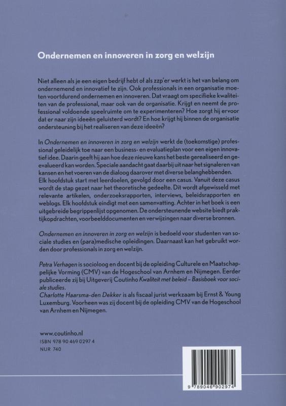 Achterkant van Ondernemen en innoveren in zorg en welzijn
