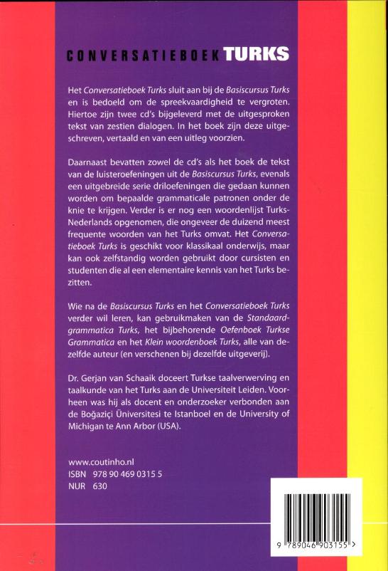 Achterkant van Conversatieboek Turks