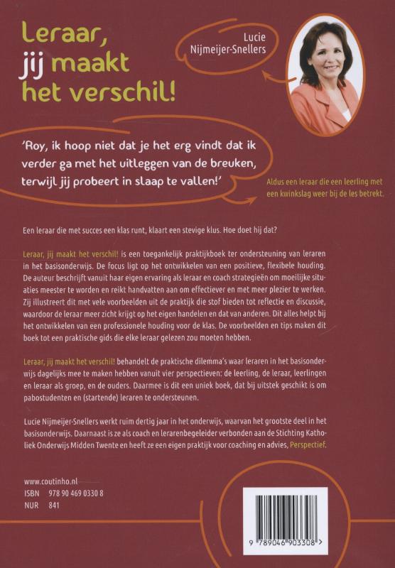 Achterkant van Leraar, jij maakt het verschil!