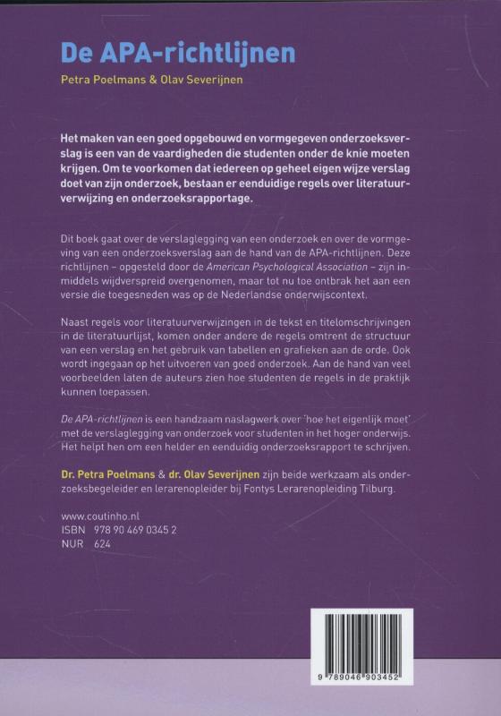 Achterkant van De APA-richtlijnen
