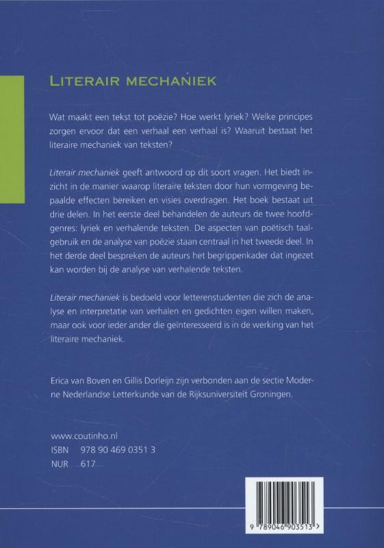 Achterkant van Literair mechaniek