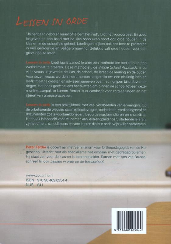 Achterkant van Lessen in orde