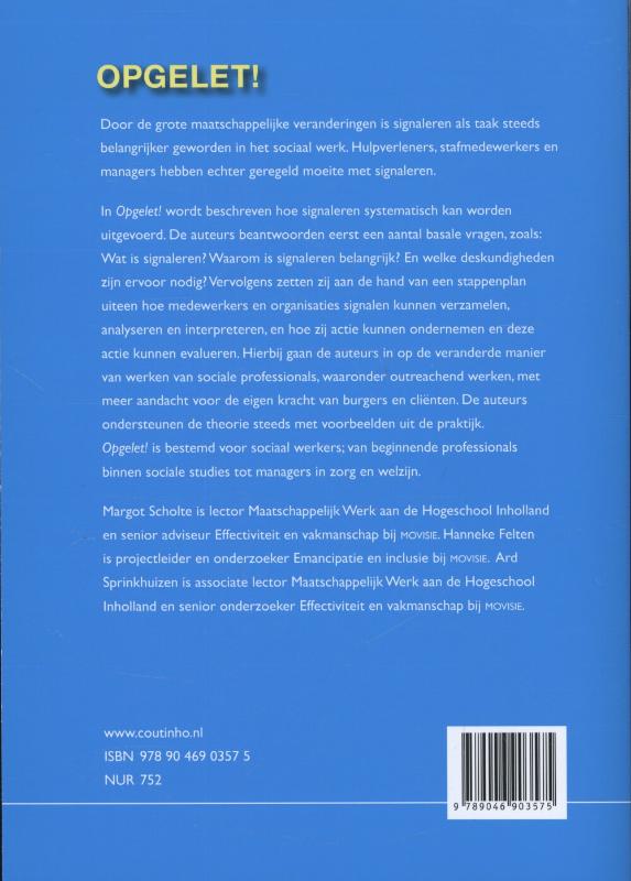 Achterkant van Opgelet!