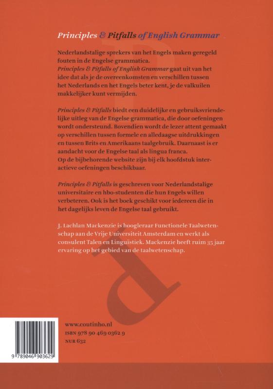Achterkant van Principles and pitfalls of English grammar