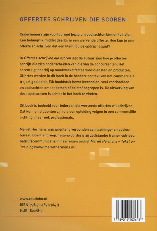 Achterkant van Offertes schrijven die scoren