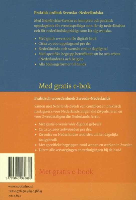 Achterkant van Praktisch woordenboek Zweeds - Nederlands