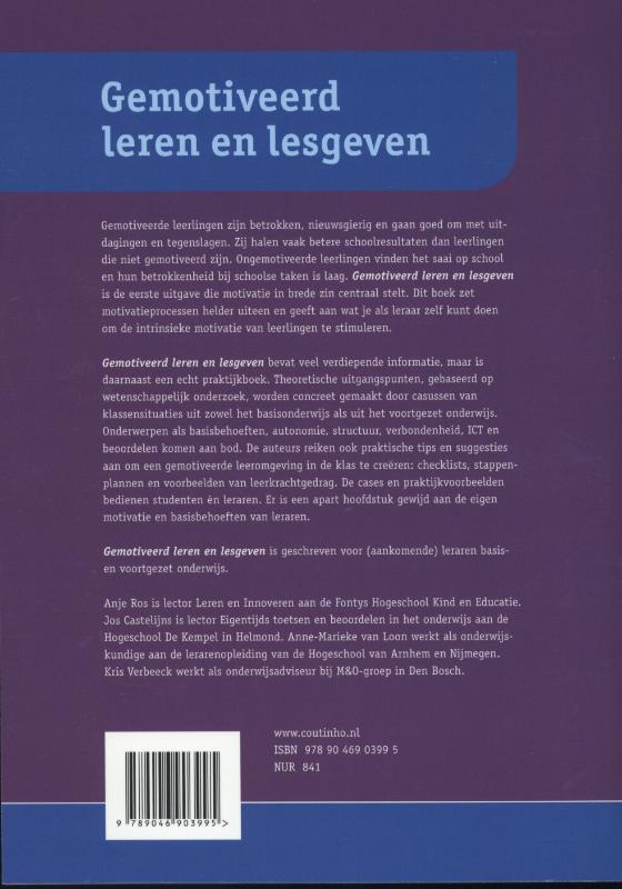 Achterkant van Gemotiveerd leren en lesgeven