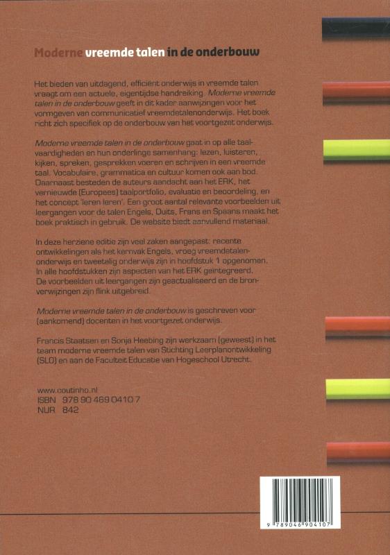 Achterkant van Moderne vreemde talen in de onderbouw