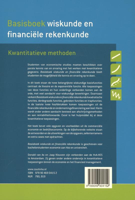 Achterkant van Basisboek wiskunde en financiele rekenkunde