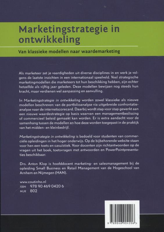 Achterkant van Marketingstrategie in ontwikkeling