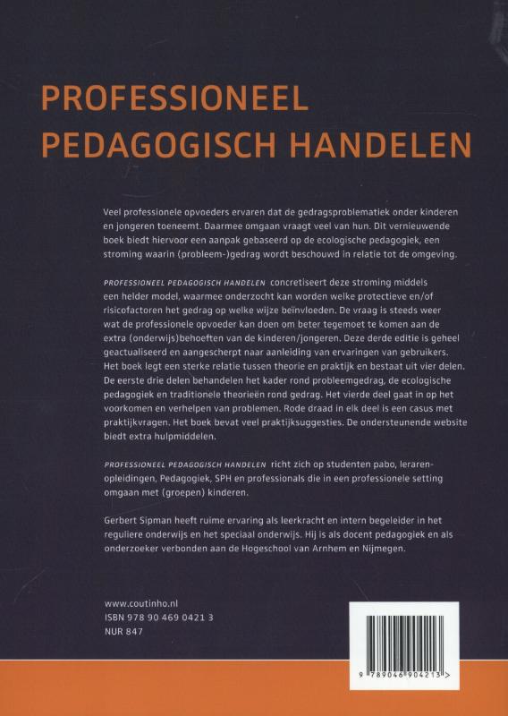 Achterkant van Professioneel pedagogisch handelen