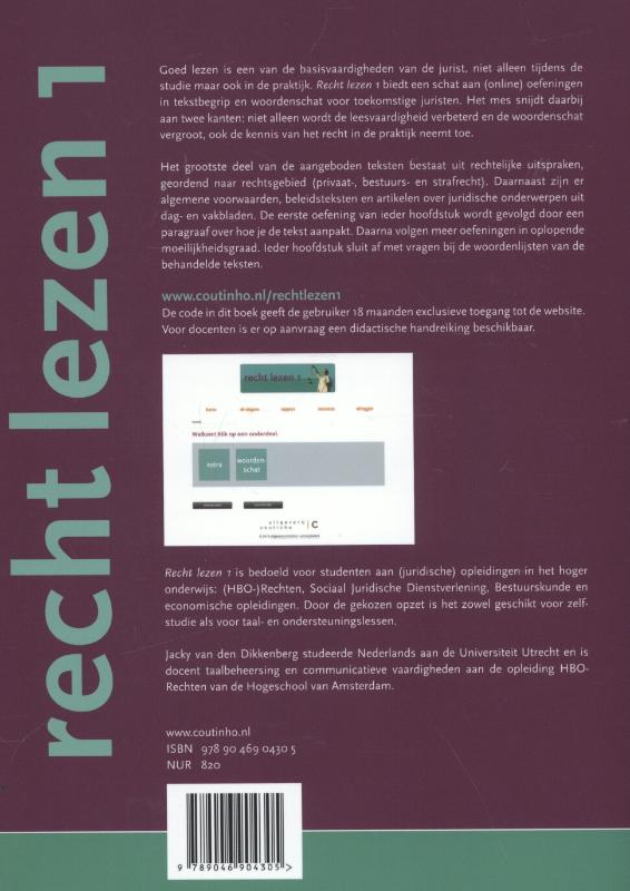 Achterkant van Recht lezen 1