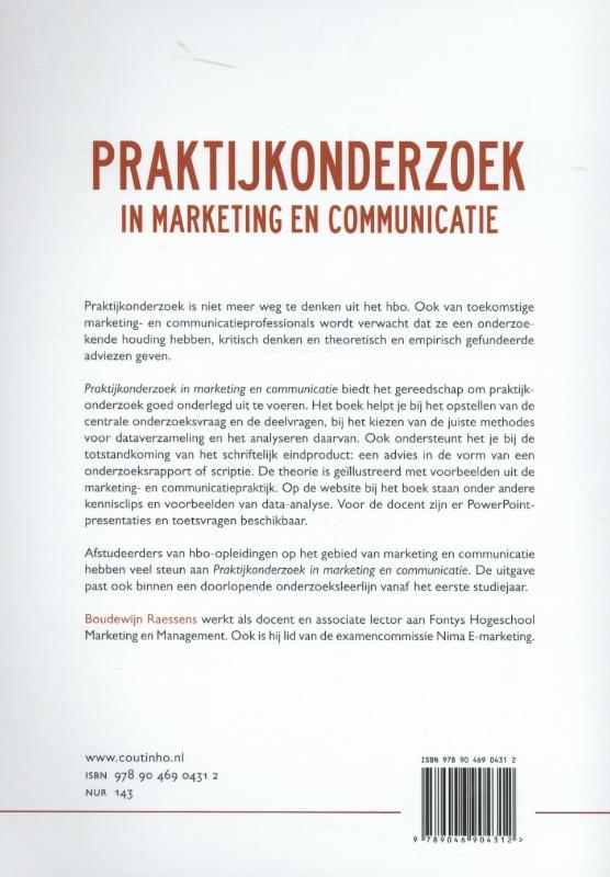 Achterkant van Praktijkonderzoek in marketing en communicatie