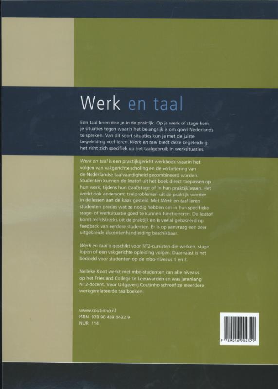 Achterkant van Werk en taal