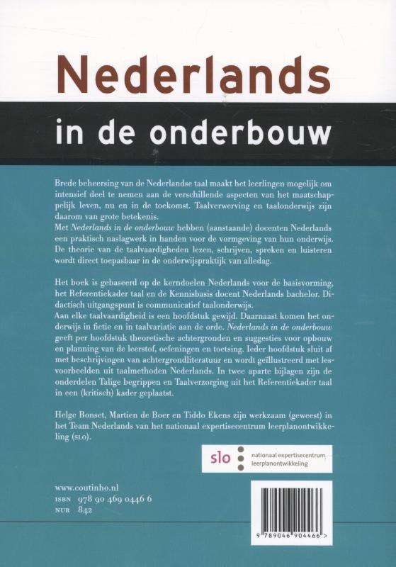 Achterkant van Nederlands in de onderbouw