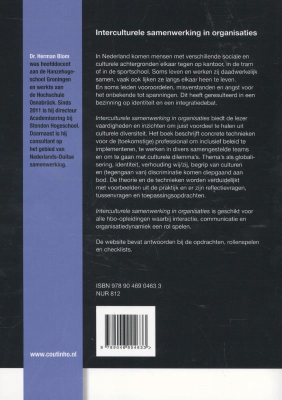 Achterkant van Interculturele samenwerking in organisaties