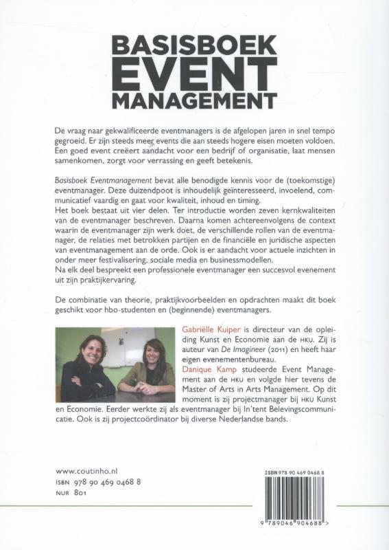 Achterkant van Basisboek eventmanagement
